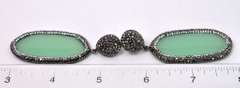 Large Oval Crystalized Gemstone Earrings