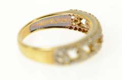 22K Yellow Gold Classic Ornate CZ Stackable Wedding Band Ring