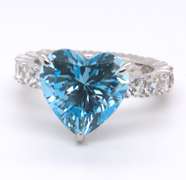 Heart Shaped Blue Cubic Zirconia Ring