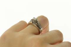 14K White Gold 1.63 Ctw Princess Diamond Engagement Set Ring