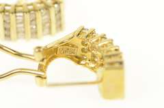 10K Yellow Gold 1.45 Ctw Squared Diamond French Clip Hoop Earrings