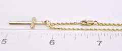 Subtle Cross Pendant in 14K Yellow Gold