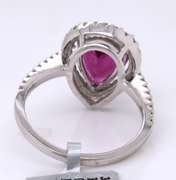 Attractive White Gold Garnet and Diamond Ring