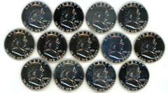 Super lot of 13 assorted Gem Proof Franklin Half Dollars