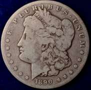1890-CC Morgan Silver Dollar Circulated.