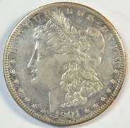 Key date 1901-S Morgan Silver Dollar in nice condition