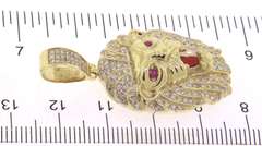 Incredible 10kt Yellow Gold Diamond Lion Pendant