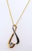 Dazzling Diamond 2 Tone Open Heart Pendant on Chain