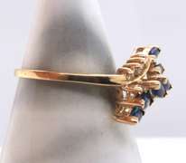 Fabulous Yellow Gold Sapphire and Diamond Bypass Ring
