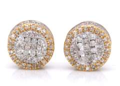 Stunning Yellow Gold Diamond Earrings