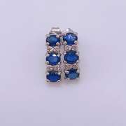 14kt Gold, Blue Sapphire, & Diamond Earrings
