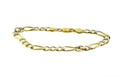 Gold Plated Sterling Silver Figaro Chain Bracelet