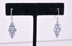 Ladies Purple Gemstone Earrings in White Gold