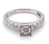 LADIES 14KT WHITE GOLD DIAMOND WEDDING BAND.