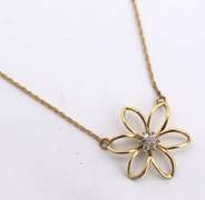 Fantastic Diamond Cluster Flower Pendant on Chain