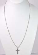 White Gold Cross Pendant & Chain