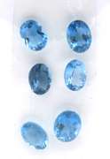 Cute Group of 6 Oval Cut London Blue Topaz Gemstones, 9.96cts