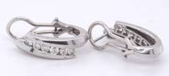 LADIES 14 KT WHITE GOLD DIAMOND EARRINGS