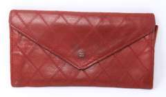 Authentic Chanel Red Leather Wallet