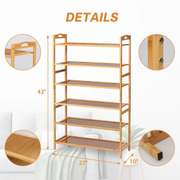 Bamboo Shoe Rack 6 Tier Natural Wooden Rack