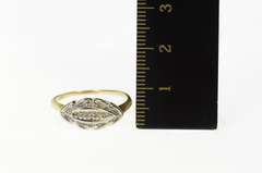10K White Gold Retro 1950's Scalloped Diamond Statement Ring