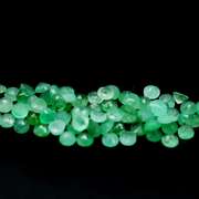 Rich green unheated 7.48ct 3mm Emerald set