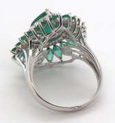 Supreme Emerald Ring with Diamonds and 18k Stamped White Gold Band