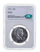 PF65 1951 Franklin Half Dollar - CAC - Graded NGC