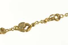 14K Yellow Gold Textured Abstract Nugget Cluster Chain Bracelet