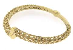 Modern Handmade Italian 14k Gold Adjustable Bangle Bracelet