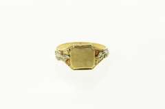 14K Yellow Gold Art Deco Monogrammable Ornate Child's Ring