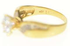 14K Yellow Gold Classic Wavy Baguette Travel Engagement Ring