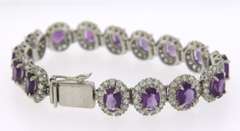 Sterling Silver Gemstone and Clear CZ Bracelet