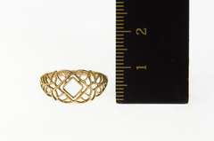 14K Yellow Gold Victorian 3.9mm Square Princess Filigree Setting Ring