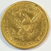 Full strike 1886-S $5 Liberty Gold Piece. Unc Details