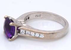 Special Platinum Amethyts with Diamond Channel Set Ring