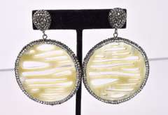 Wonderful Caramel Color Stone Earrings with Sparkling Crystal Accents