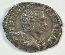 Scarce Emperor Geta Roman Silver Denarius, 209-212 AD