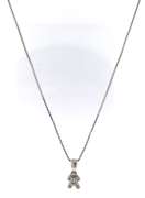 Petite White Gold  5-Diamond Pendant Necklace