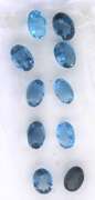 Gorgeous Group of 10 Oval Cut London Blue Topaz Gemstones, 10.25cts