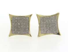 Sparkling 10kt Square Diamond Earrings