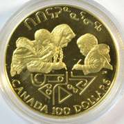 1990 Superb Gem Proof Canada $100 Gold Piece in box w/ cert