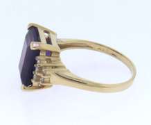 Wonderful Amethyst and Diamond Yellow Gold Ring