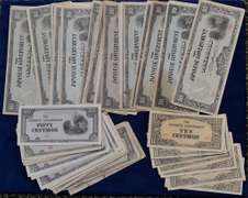 Lot Of 50 Rare WW2 1942 Philippines Japanese Occupation Peso And Centavo Notes.