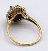 LADIES GOLD DIAMOND AND OPAL RING