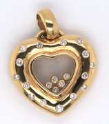 LADIES 18 KT GOLD HEART PENDANT