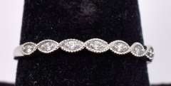 White Gold Band Ring with CZs
