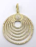 Intricate Gold Plated Sterling Silver Pendant with Cubic Zirconias