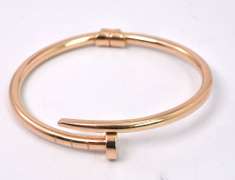 14KT Rose Gold Nail Bangle Bracelet