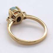 Favorite Yellow Gold Oval Opal and Diamond Ring